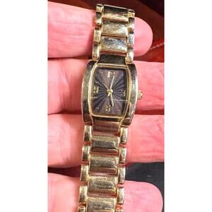 Women's 20mm Gold Tone Merona Watch, Dark Face